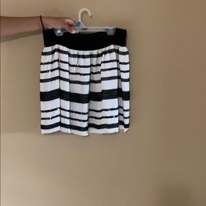 Maeve Black and white sequence skirt